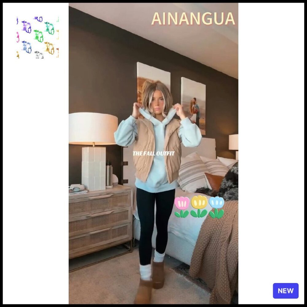 Cropped Puffer Vest Sleeveless Light Jacket Scrunch Collar Chic Minimal - Picture 8 of 8